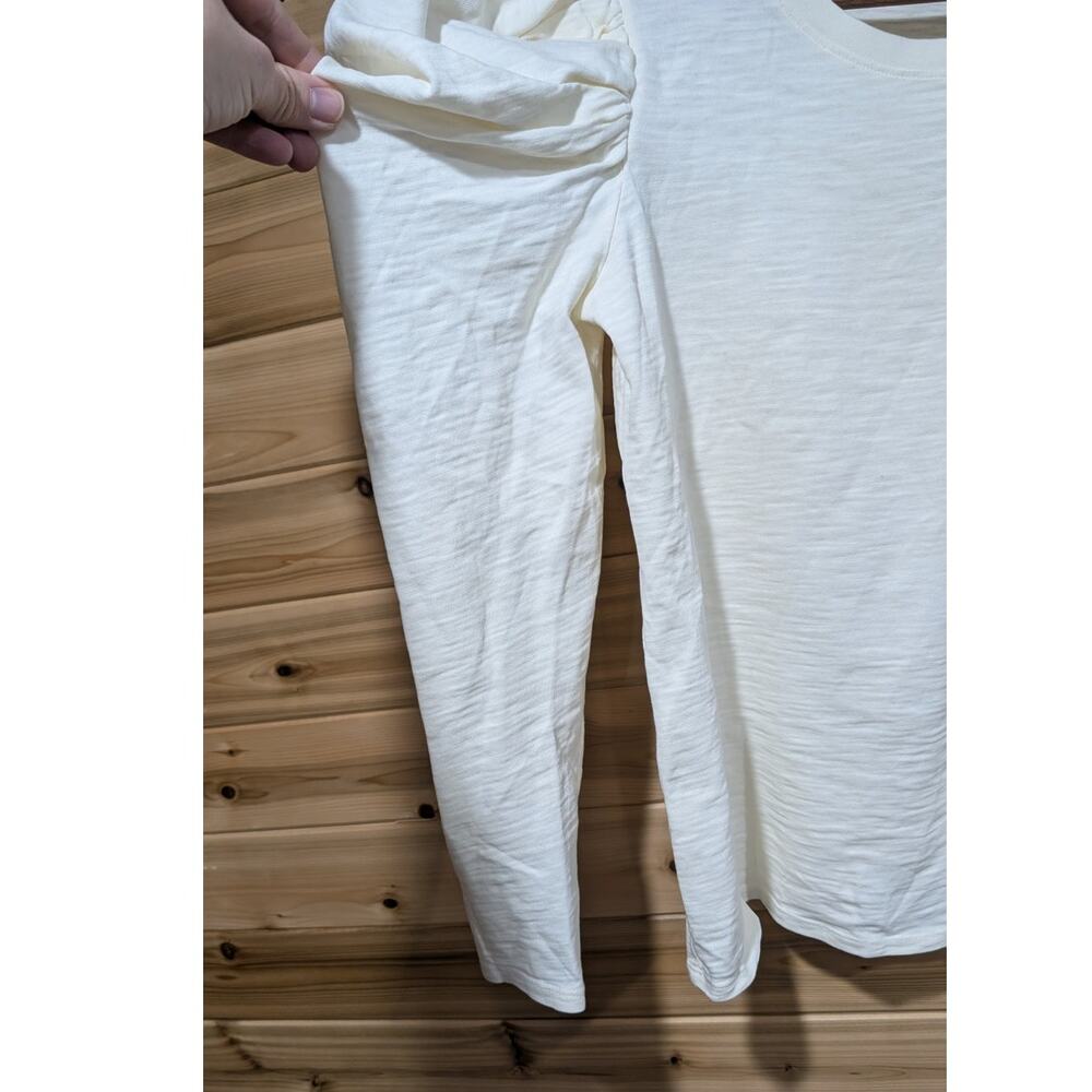 Nation LTD Krista Feminine Party Tee in Off White Size Small Puff Sleeve Cotton - Picture 3 of 10